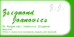 zsigmond joanovics business card